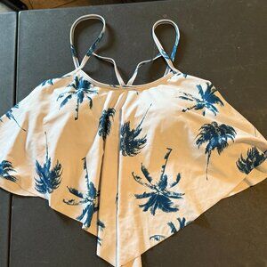 Women’s 1XL Palm Tree Bathing Suit Halter Top (117)